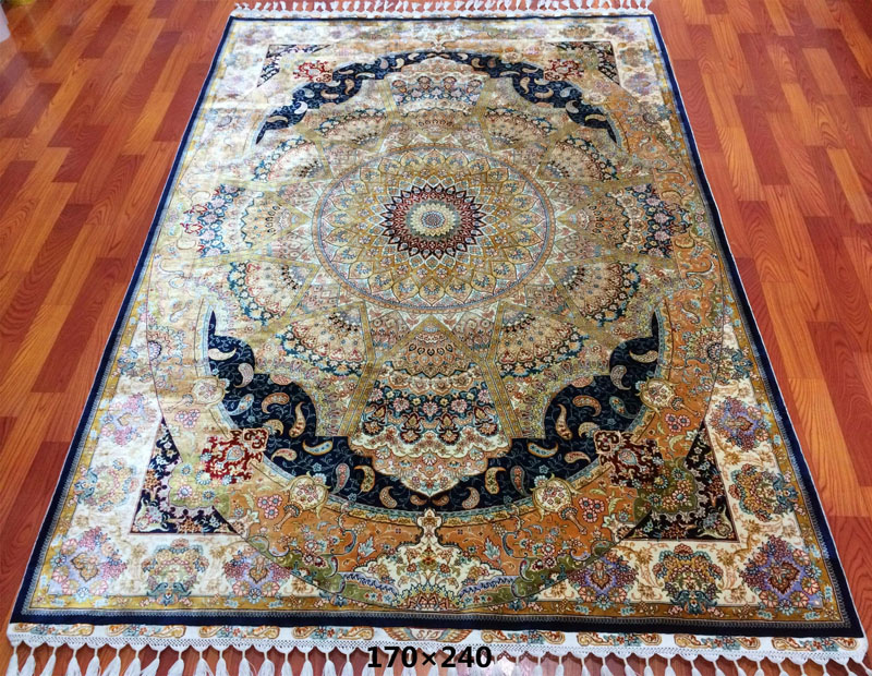 手工绢丝毯5.5*7.84