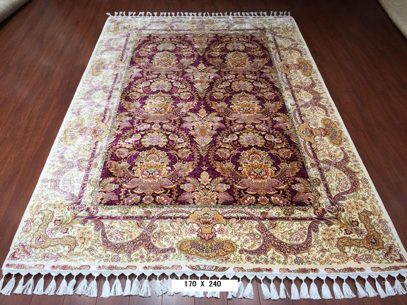 手工绢丝毯5.5*7.84