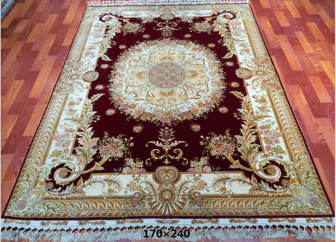 手工丝毛地毯5.5*8 TXMW-1102红