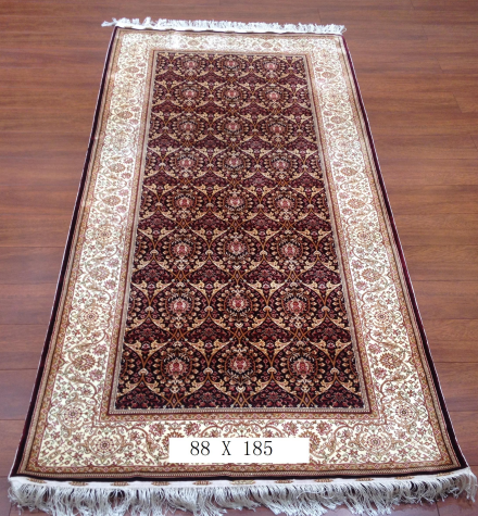 手工绢丝地毯 2.8*6 TXD-1034红