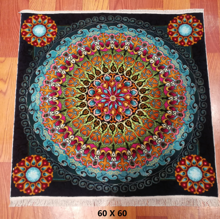 手工绢丝地毯 1.9*1.9  TXX-1743蓝