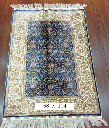 手工绢丝地毯 2.2*3.4 TXD-1034蓝