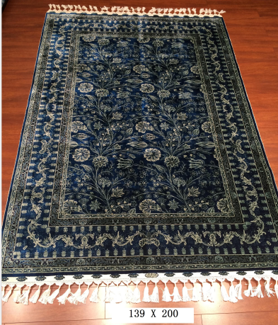 手工绢丝地毯4.5*6.5  TXD-1261蓝