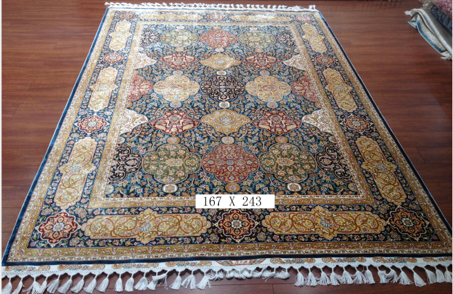 手工绢丝地毯 5.4*7.87 TXX-1114蓝