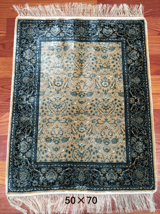 手工绢丝地毯 1.7*2.2  TXD-1064白