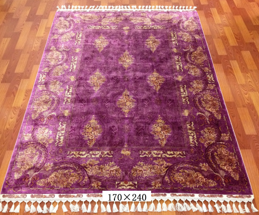 手工绢丝地毯 5.4*7.87  TXX-1343紫