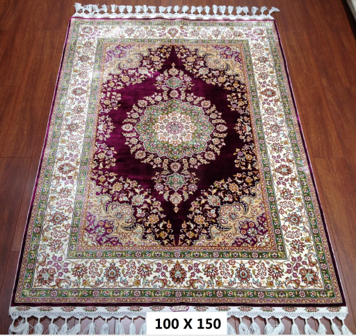 手工绢丝地毯  3.3*5 TXJ-1001紫