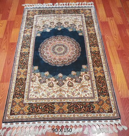 手工绢丝地毯 2.9*5 TXD-1243 蓝