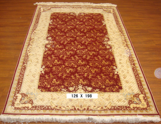 手工丝毛地毯4*6.5 TXMD-0905红