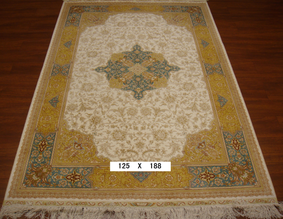 手工真丝地毯 4*6 TXD-1033白底