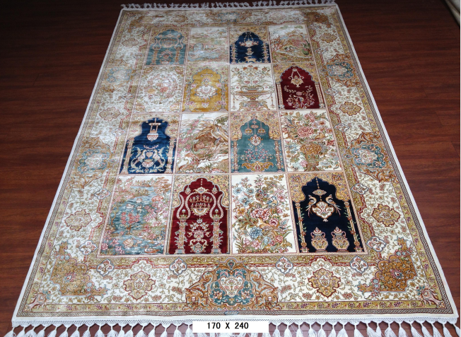 手工绢丝地毯  5.4*7.87 TXD-0901