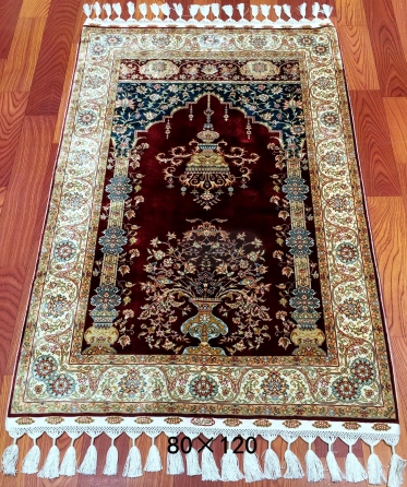 手工绢丝地毯 2.5*4 TXD-179红