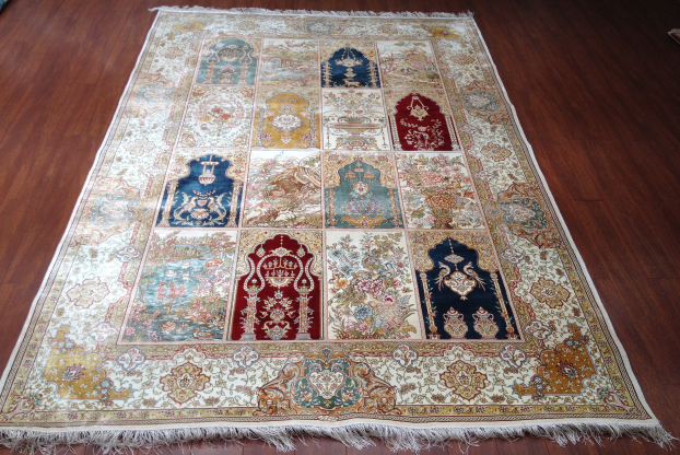 手工绢丝地毯 5.4*7.87  TXD-0901