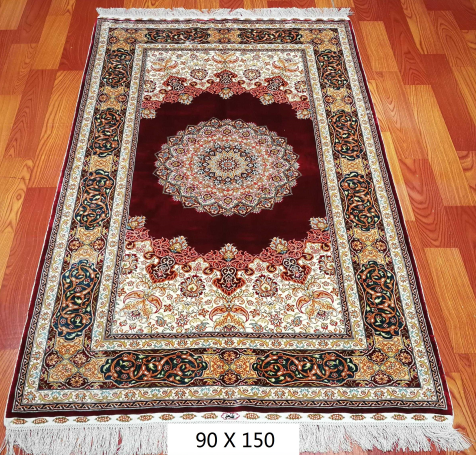 手工绢丝地毯2.94*4.94  TXX-1243红