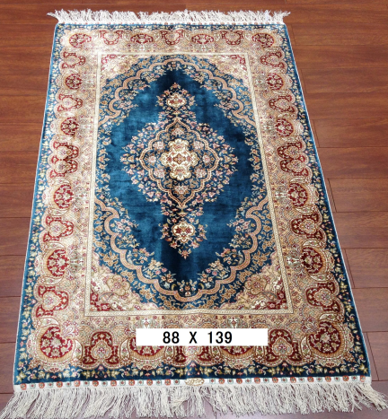 手工绢丝地毯 2.8*4.5 TXQ-1104蓝