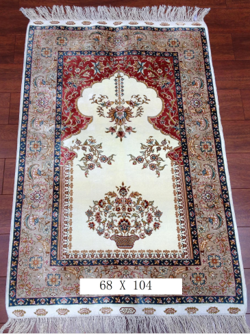 手工绢丝地毯 2.2*3.4 TXD-33白