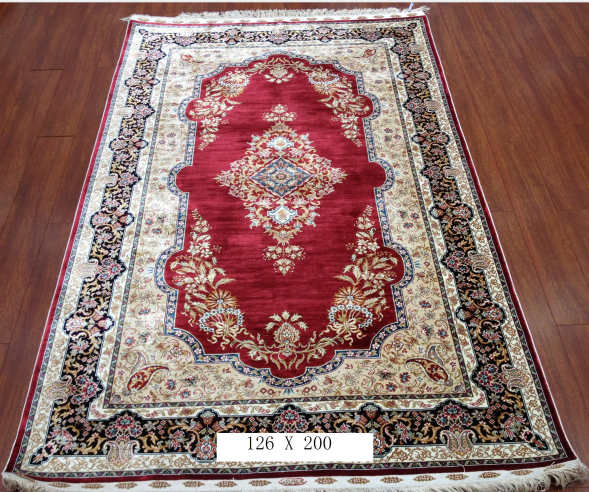 手工绢丝地毯  4*6.5 TXD-155红