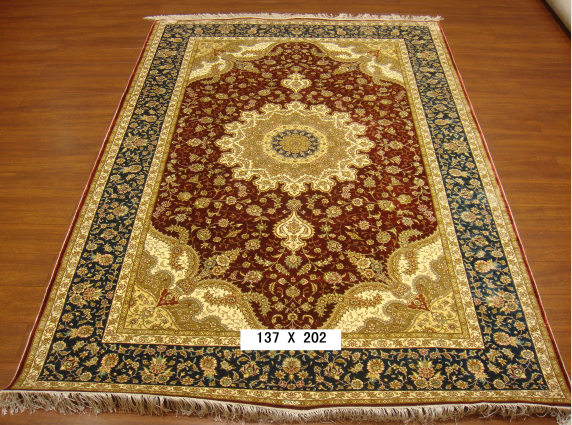 手工绢丝地毯 4.4*6.5 TXQ-0914红