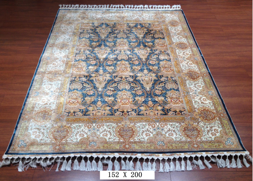 手工绢丝地毯4.9*6.5 TXD-1054蓝