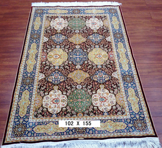 手工真丝地毯3.3*5 TXW-1114红