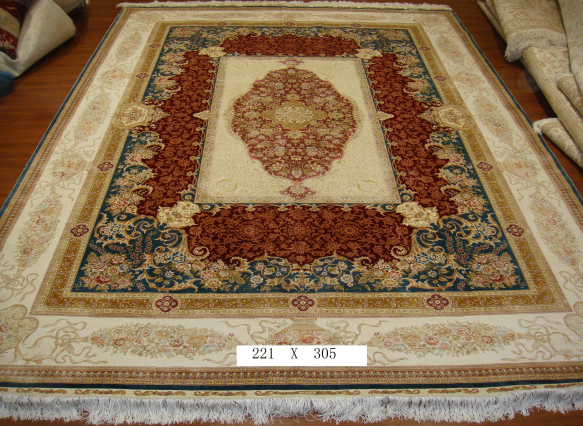 手工真丝地毯 7*10 TXW-1103红底卡边