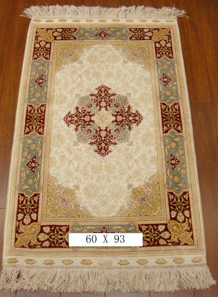 手工真丝地毯TXD-1033白1.9*3