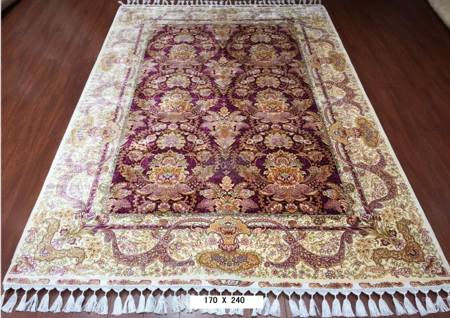 手工绢丝地毯  5.4*7.87 TXD-1054紫