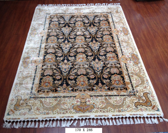 手工绢丝地毯5.5*7.87 TXD-1054蓝