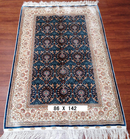 手工绢丝地毯2.8*4.5 TXD-1034蓝