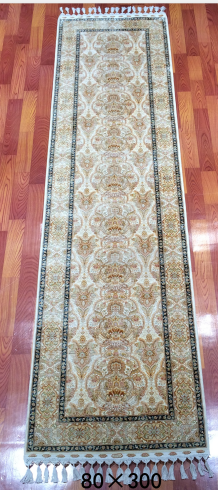 手工绢丝地毯 2.5*9.84 TXD-1054白