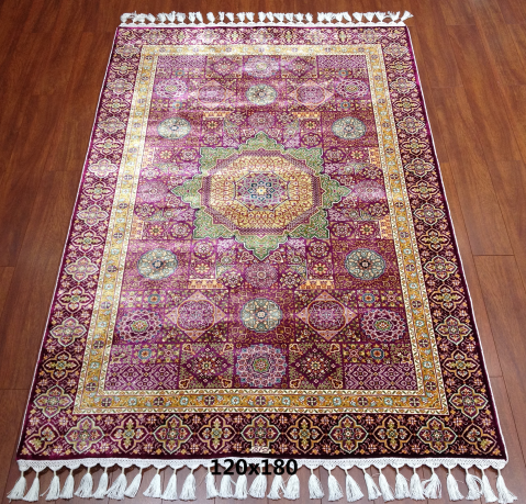 手工绢丝地毯  3.9*6 TXW-1115 紫