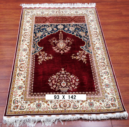 手工绢丝地毯 3*4.5  TXD-33红