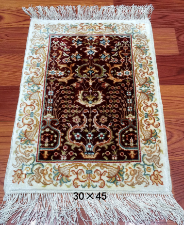 手工绢丝地毯  1*1.4 TXD-180红