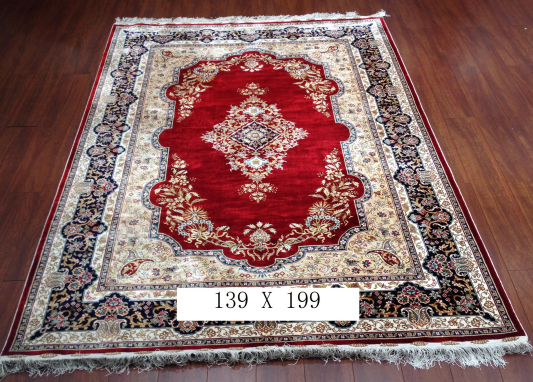 手工绢丝地毯 4.5*6.5 TXD-155红