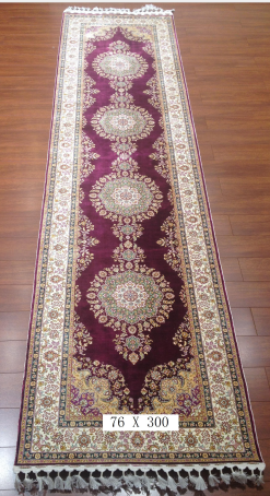 手工绢丝地毯 2.8*10  TXJ-1001紫