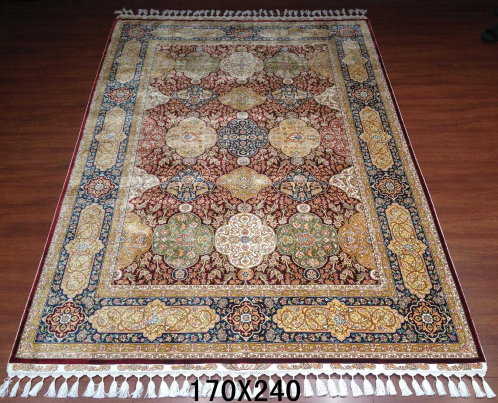 手工绢丝地毯  5.4*7.87 TXW-1114红