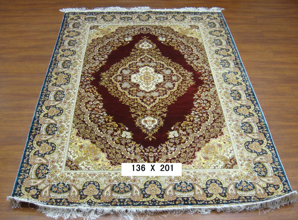 手工绢丝地毯 4.4*6.5 TXQ-1104红