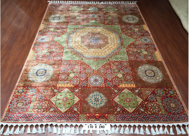 手工绢丝地毯  5.4*7.87  TXW-1115红