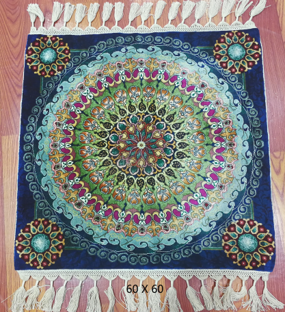 手工绢丝地毯 1.9*1.9 TXX-1743亮蓝