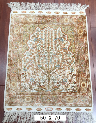 手工绢丝地毯 1.7*2.2  TXX-1442白