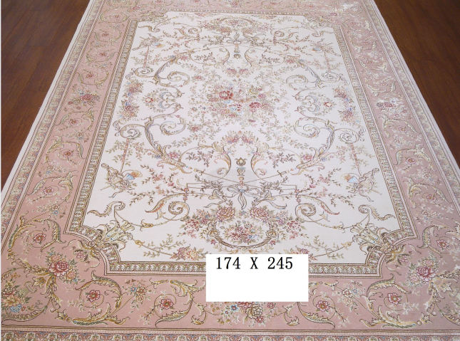 手工丝毛地毯5.5*8 TXMD-1053白