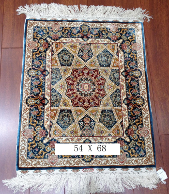 手工绢丝地毯 1.7*2.2 TXD-1047蓝