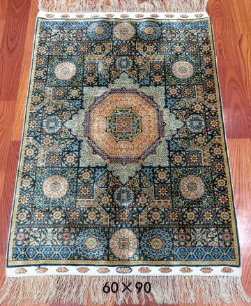 手工绢丝地毯 2.2*3 TXW-1115 浅蓝