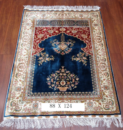 手工绢丝地毯2.8*4 TXD-33蓝