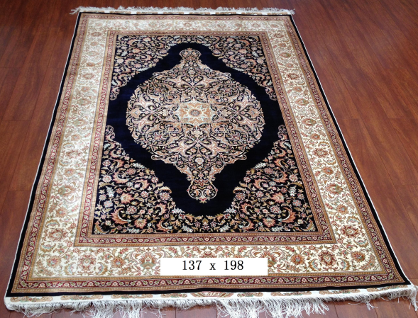 手工绢丝地毯  4.5*6.5 TXD-140黑