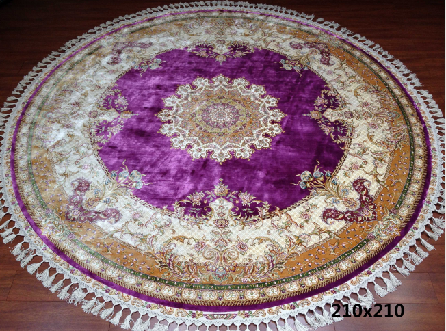 手工绢丝地毯7*7 TXD-0905