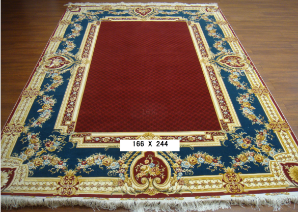 手工丝毛地毯5.4*7.87 TXMX-1051A红底蓝边