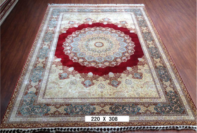 手工真丝地毯 7*10 TXX-1243红