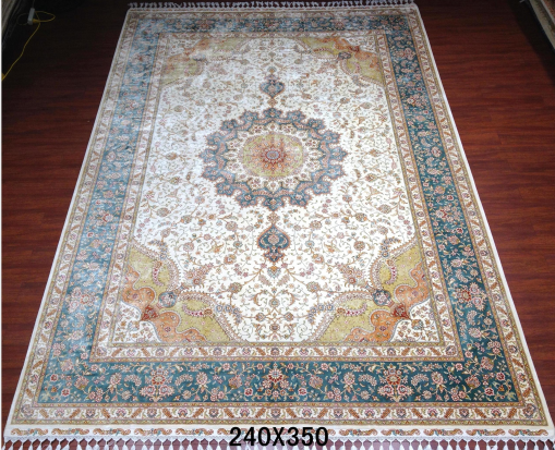 手工绢丝地毯  7.9*11.5 TXQ-0914白