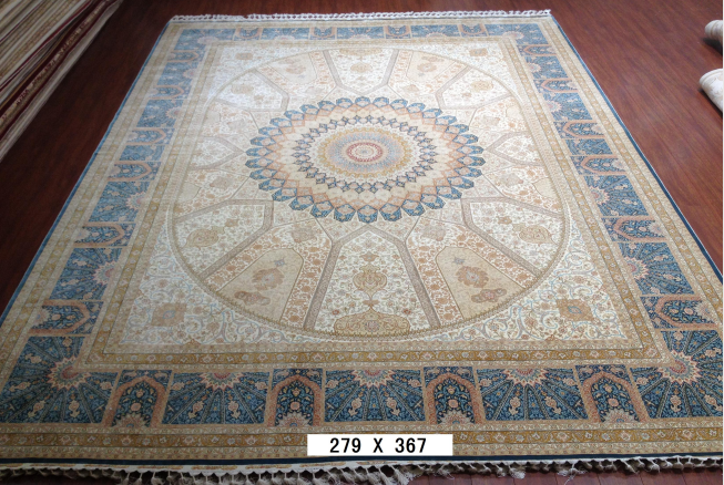 手工真丝地毯  9*12 TXJ-1231白